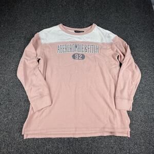 Abercrombie & Fitch Pink Long Sleeve Logo Tee | Size M